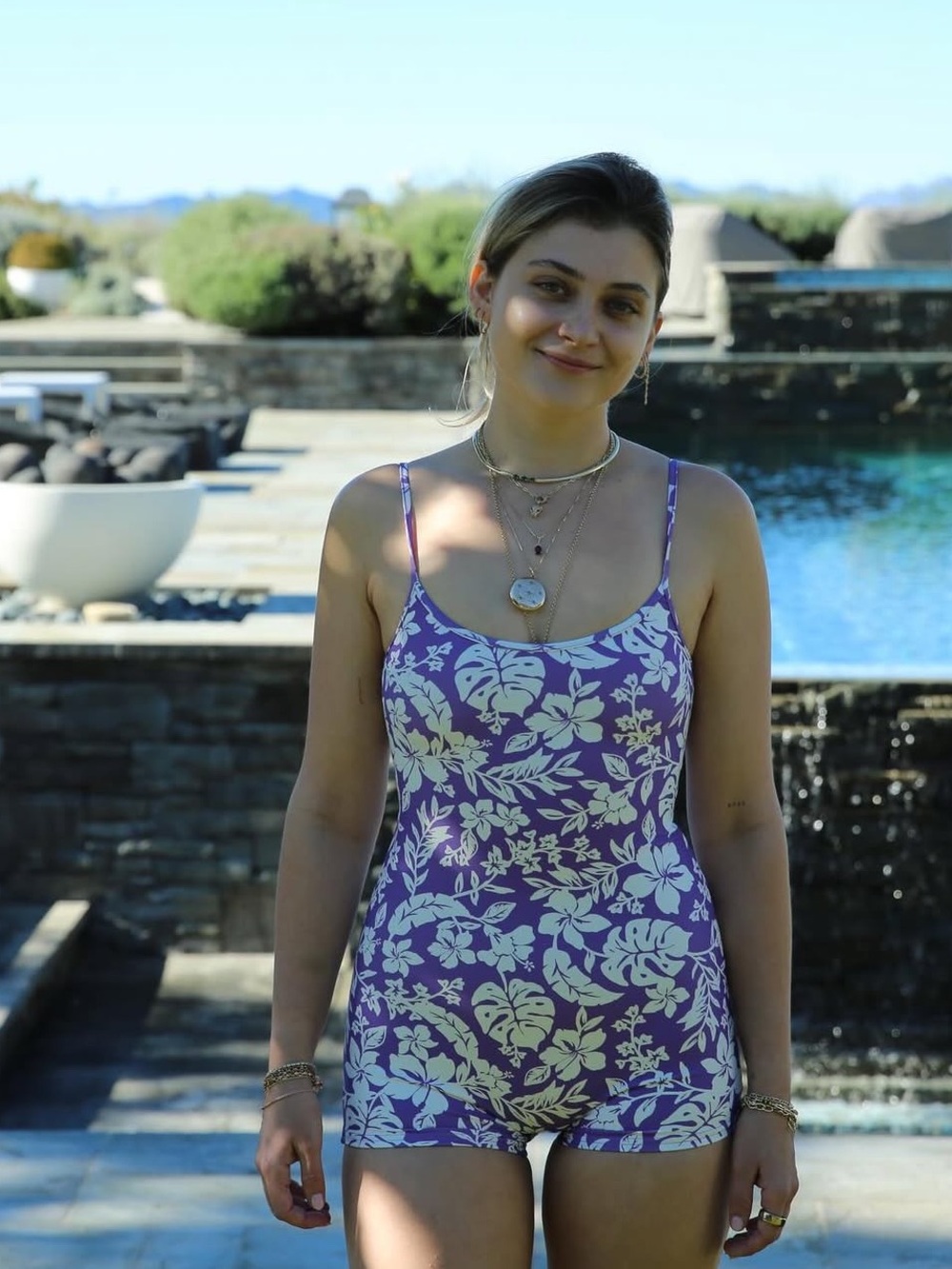 Stone Fox Swim Bobby surf suit in Kauai Purple Floral One-Piece Romper Swimsuit